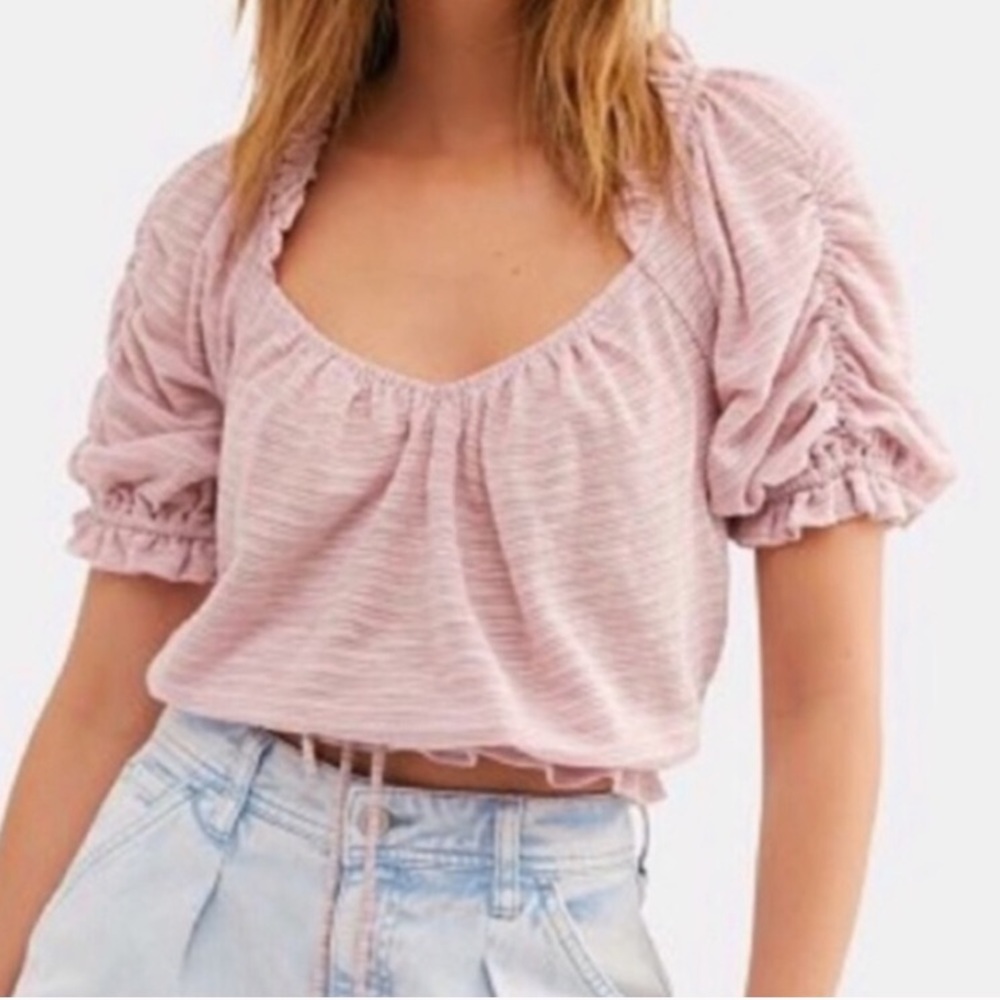 Free people Dorothy fawn pink top NWT size small